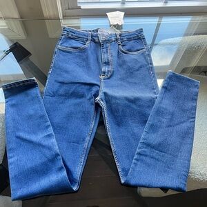 Zara Blue Jeggings High-Waisted Smooth Denim